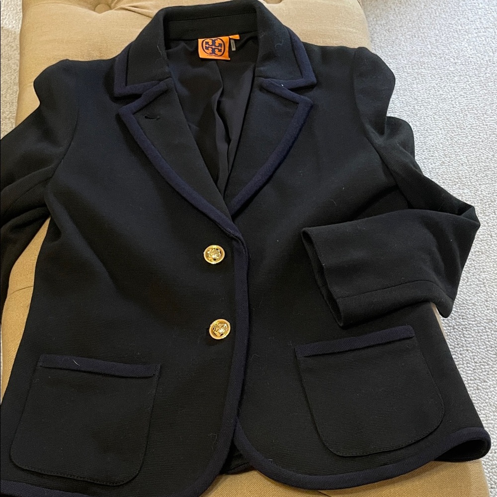 Tory Burch Black Blazer with Gold Accents